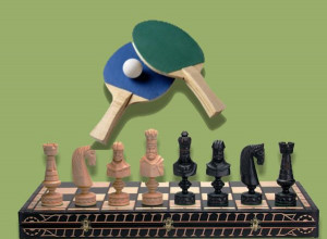 Игры в шашки и настольный теннис.